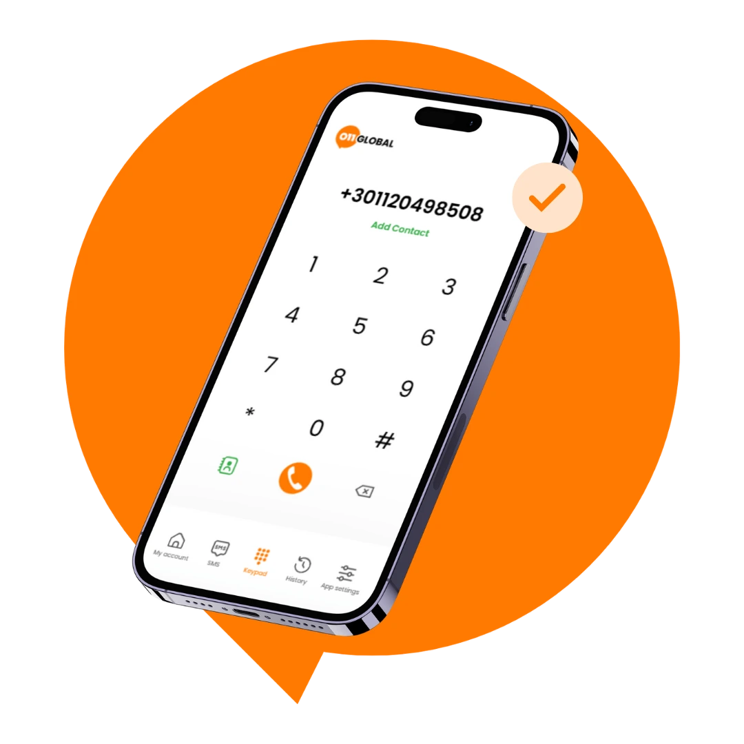 Mobile app mockup showing 011 Global interface